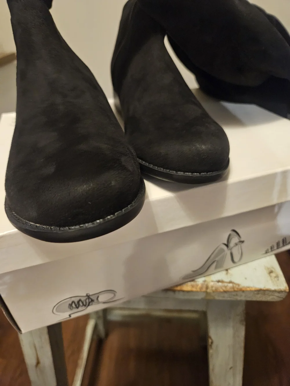 a new day Sidney Black Over-The-Knee Suede Boots Size 6.5 New In Box